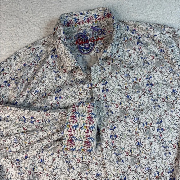 Robert Graham Other - ROBERT GRAHAM Floral‎ Paisley Medallion White Flip Cuff Men's Shirt 2XL